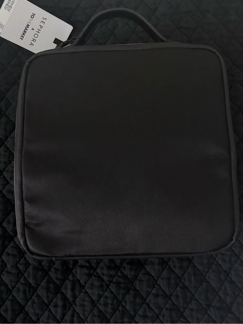 Sephora Black & White X To TheMarket Cosmetic Bag with Colorful Lettering